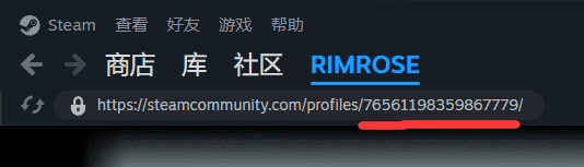 划线部分的数字就是 steamId